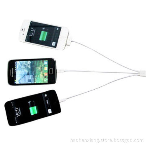 USB Data Cable, White 20cm 3-in-1 for Samsung Galaxy and iPhone